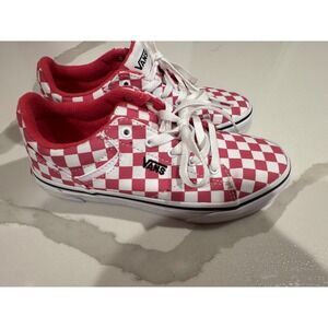 Vans Ward Pink White Checkerboard Canvas Low Top Sneakers Shoes US Missy 2.0